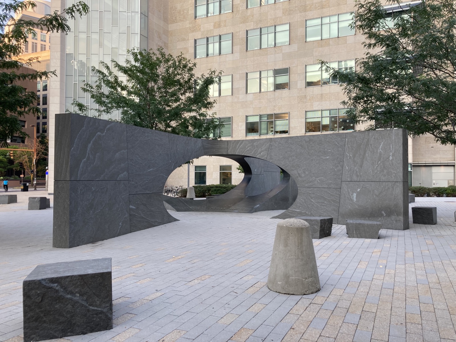 The Sean Collier Memorial at MIT, built to honor the police officer whose 2013 killing by the Boston Marathon bombers led his brother to begin the campaign for National First Responders Day