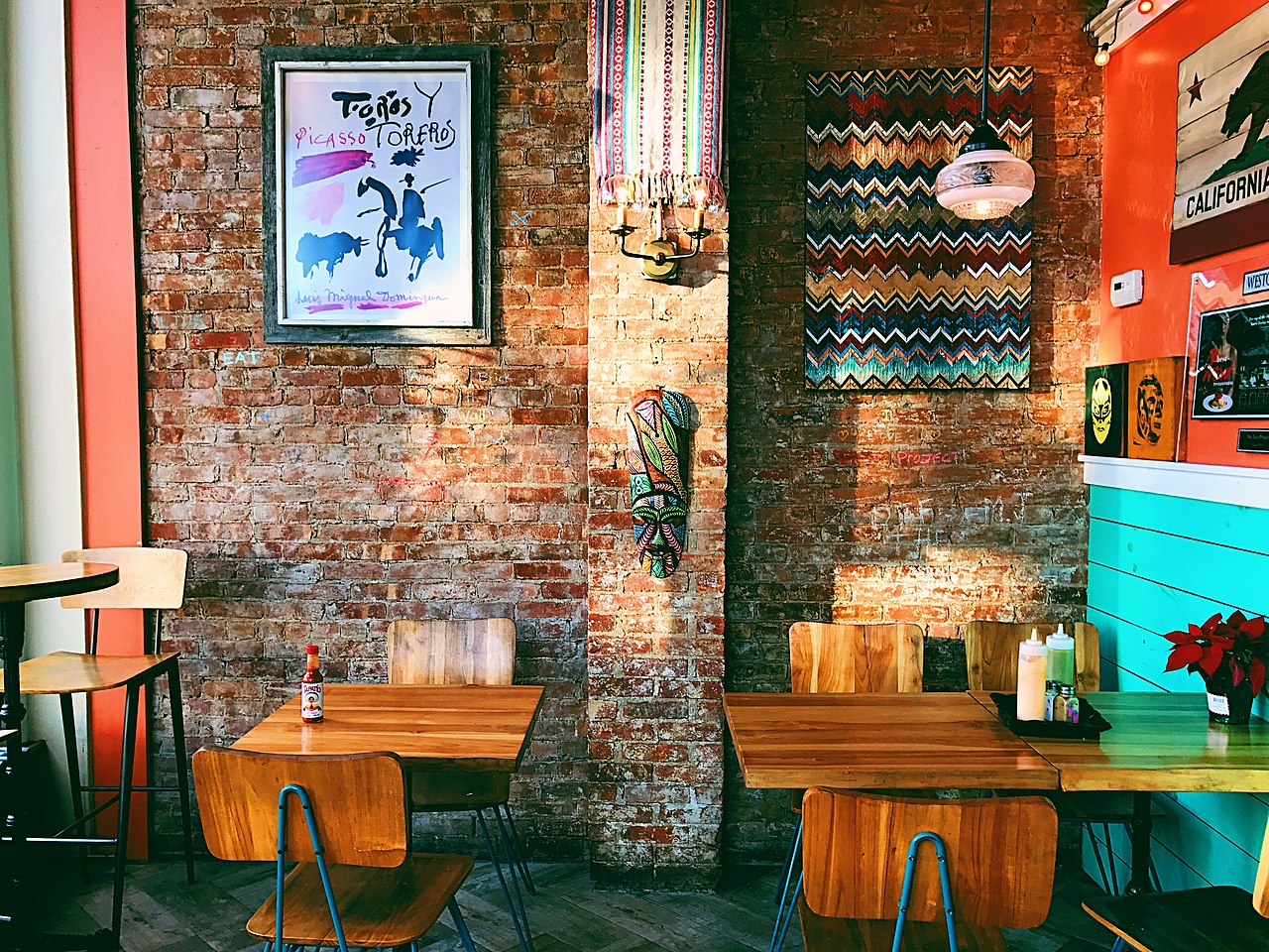 Interior of a taco restaurant, The Taco Project in Tarrytown, New York